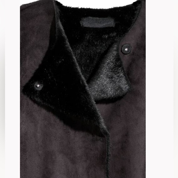 H&M faux suede coat faux fur lined soft winter cozy Sz 8 - Picture 9 of 9